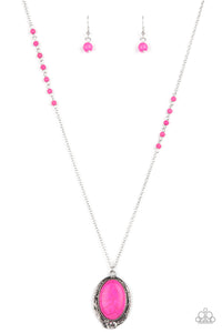 Plateau Paradise- Pink and Silver Necklace- Paparazzi Accessories
