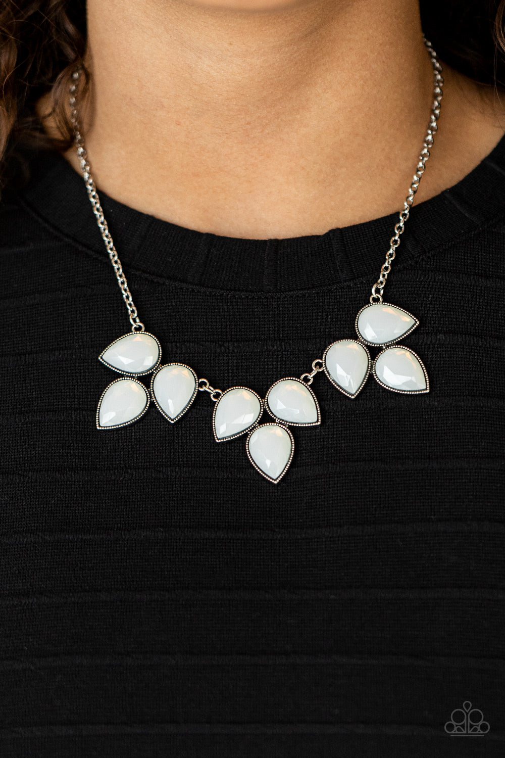 Prairie Fairytale- White and Silver Necklace- Paparazzi Accessories