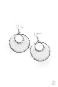 Really High Strung- White and Silver Earrings- Paparazzi Accessories