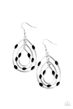 Load image into Gallery viewer, Rippling Rapport- Black and Silver Earrings- Paparazzi Accessories