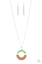 Load image into Gallery viewer, Sail Into The Sunset- Green and Silver Wooden Necklace- Paparazzi Accessories