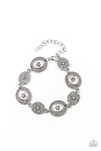 Load image into Gallery viewer, Secret Garden Glamour- Purple and Silver Bracelet- Paparazzi Accessories