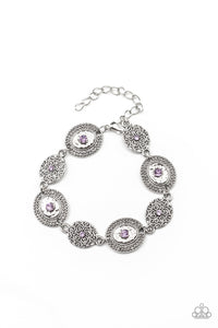 Secret Garden Glamour- Purple and Silver Bracelet- Paparazzi Accessories