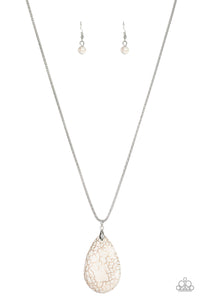 Sedona Sandstone- White and Silver Necklace- Paparazzi Accessories