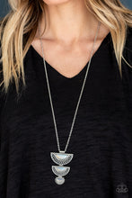 Load image into Gallery viewer, Serene Sheen- White and Silver Necklace- Paparazzi Accessories