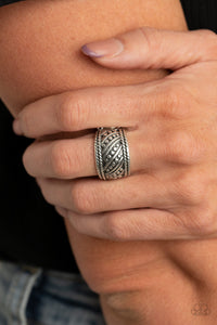 Slanted Shimmer- Silver Ring- Paparazzi Accessories