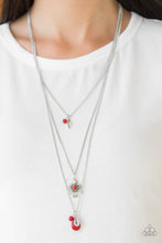 Load image into Gallery viewer, Soar With The Eagles- Red and Silver Necklace- Paparazzi Accessories