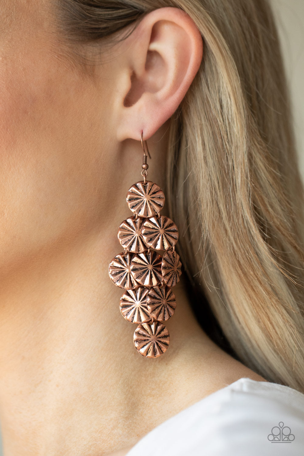 Star Spangled Shine- Copper Earrings- Paparazzi Accessories