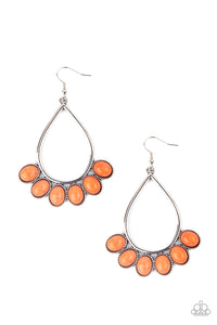 Stone Sky- Orange and Silver Earrings- Paparazzi Accessories
