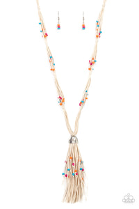 Summery Sensations- Multicolored White Necklace- Paparazzi Accessories