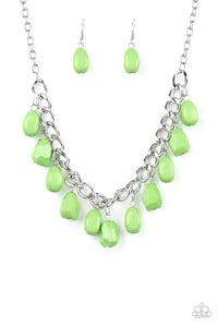 Take The COLOR Wheel!- Green and Silver Necklace- Paparazzi Accessories