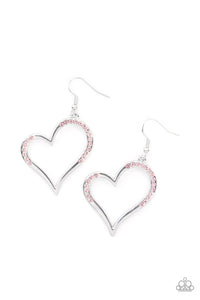 Tenderhearted Twinkle- Pink and Silver Earrings- Paparazzi Accessories