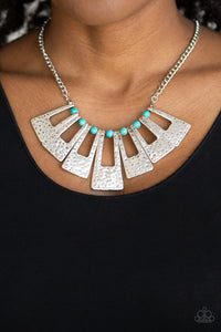 Terra Takeover- Blue and Silver Necklace- Paparazzi Accessories