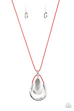 Load image into Gallery viewer, Texture Trekker- Red and Silver Necklace- Paparazzi Accessories