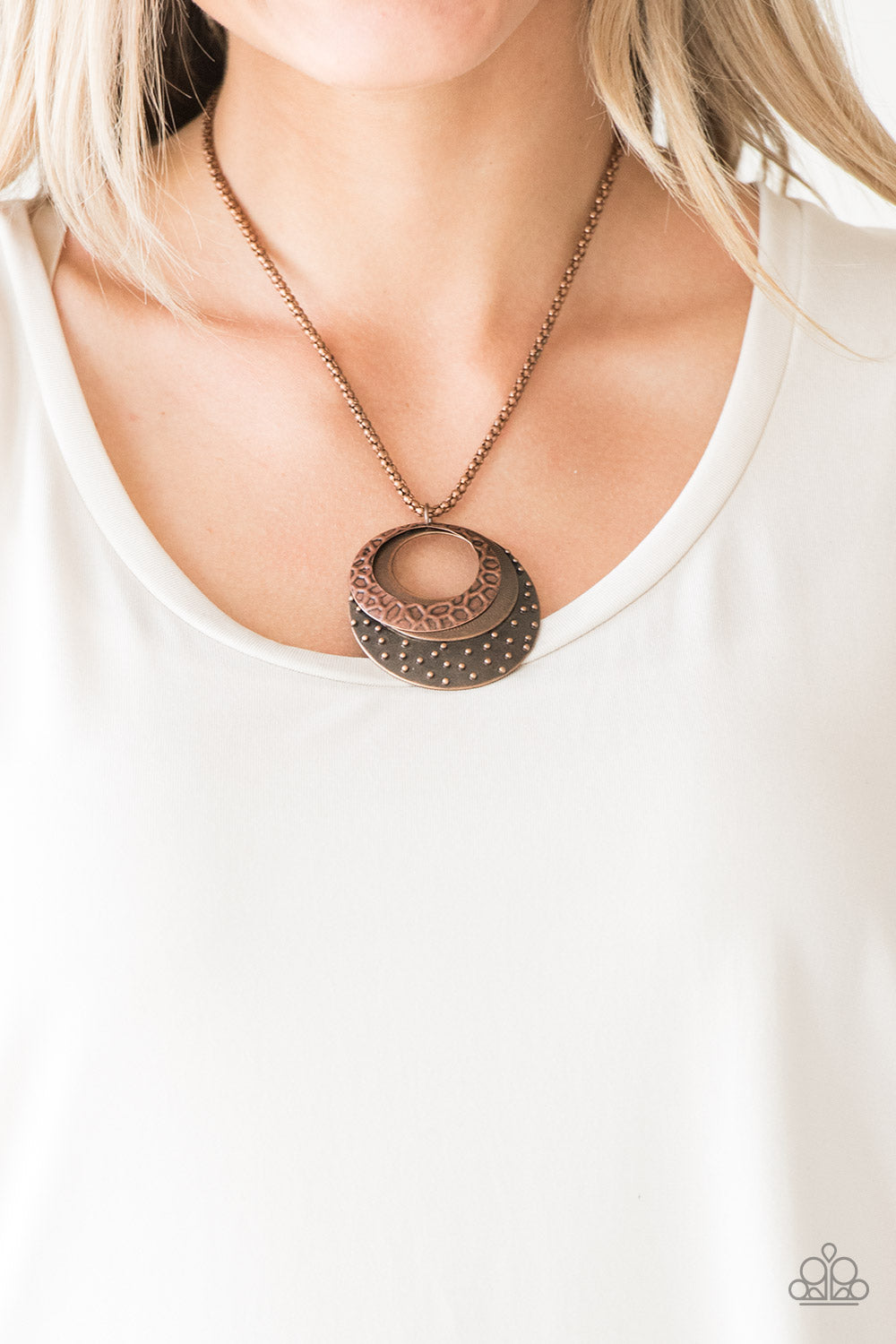 Texture Trio- Copper Necklace- Paparazzi Accessories