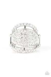 The Seven-FIGURE Itch- White and Silver Ring- Paparazzi Accessories