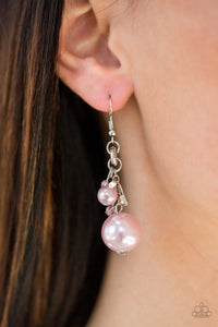 Timelessly Traditional- Pink and Silver Earrings- Paparazzi Accessories