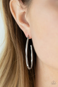 Totally Hooked- Silver Earrings- Paparazzi Accessories
