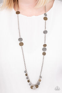 Trailblazing Trinket- Multi-toned Silver Necklace- Paparazzi Accessories
