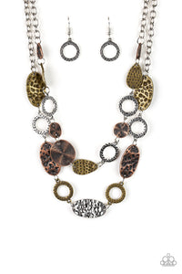 Trippin On Texture- Multi-toned Necklace- Paparazzi Accessories
