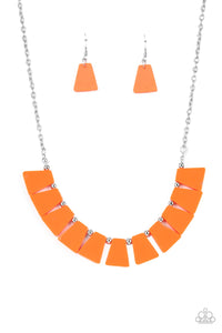 Vivaciously Versatile- Orange and Silver Necklace- Paparazzi Accessories