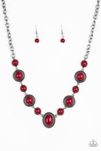 Load image into Gallery viewer, Voyager Vibes- Red and Silver Necklace- Paparazzi Accessories
