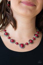 Load image into Gallery viewer, Voyager Vibes- Red and Silver Necklace- Paparazzi Accessories