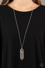 Load image into Gallery viewer, Western Weather- Orange and Silver Necklace- Paparazzi Accessories