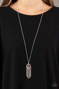 Western Weather- Orange and Silver Necklace- Paparazzi Accessories