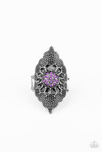 Load image into Gallery viewer, Wildly Wallflower- Purple and Silver Ring- Paparazzi Accessories