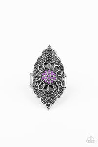 Wildly Wallflower- Purple and Silver Ring- Paparazzi Accessories