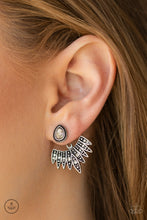 Load image into Gallery viewer, Wing Fling- White and Silver Earring- Paparazzi Accessories