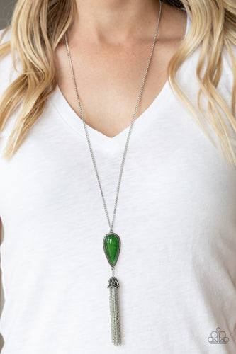 Zen Generation- Green and Silver Necklace- Paparazzi Accessories