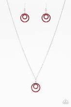Load image into Gallery viewer, Dashingly Dapper- Red and Silver Necklace- Paparazzi Accessories