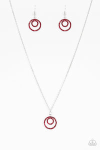 Dashingly Dapper- Red and Silver Necklace- Paparazzi Accessories