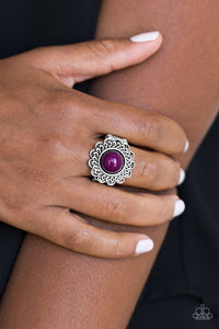 Garden Stroll- Purple and Silver Ring- Paparazzi Accessories
