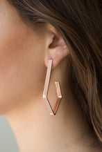Load image into Gallery viewer, Geo Grand- Copper Earrings- Paparazzi Accessories