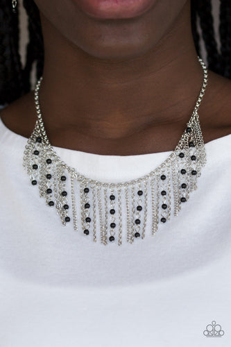 Harlem Hideaway- Black and Silver Necklace- Paparazzi Accessories