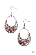 Load image into Gallery viewer, Paleo Paradise- Red and Silver Earrings- Paparazzi Accessories