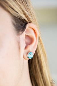 Stunning Shine- Blue and Silver Earrings- Paparazzi Accessories