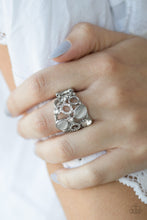 Load image into Gallery viewer, Summer Yacht- White and Silver Ring- Paparazzi Accessories
