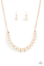 Load image into Gallery viewer, The FASHION Show Must Go On!- White and Gold Necklace- Paparazzi Accessories