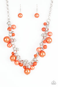 The Upstater- Orange and Silver Necklace- Paparazzi Accessories