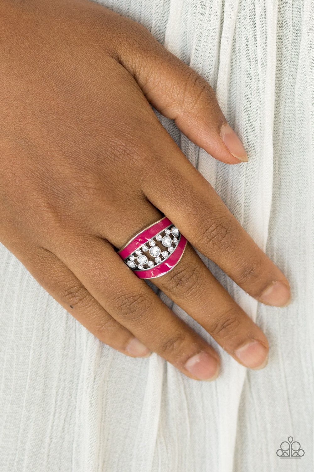Trending Treasure- Pink and Silver Ring- Paparazzi Accessories