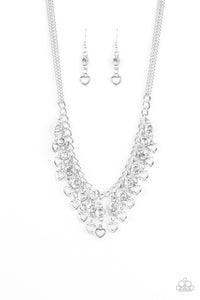 Valentines Day Drama- White and Silver Necklace- Paparazzi Accessories