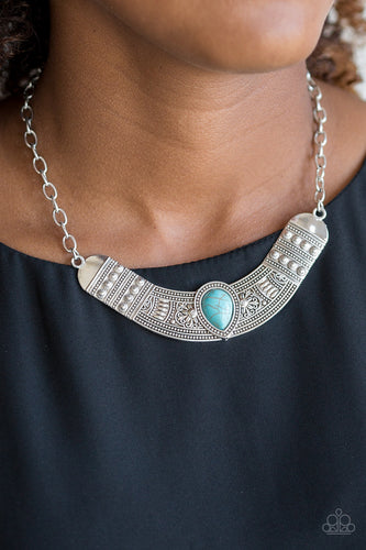 Very Venturous- Blue and Silver Necklace- Paparazzi Accessories