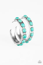 Load image into Gallery viewer, Western Watering Hole- Blue and Silver Hoop Earrings- Paparazzi Accessories