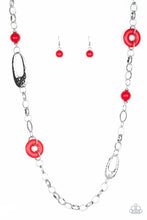 Load image into Gallery viewer, Artisan Artifact- Red and Silver Necklace- Paparazzi Accessories