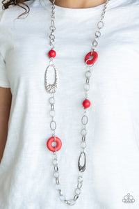 Artisan Artifact- Red and Silver Necklace- Paparazzi Accessories