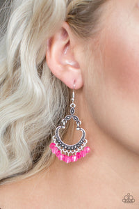 Babe Alert- Pink and Silver Earrings- Paparazzi Accessories